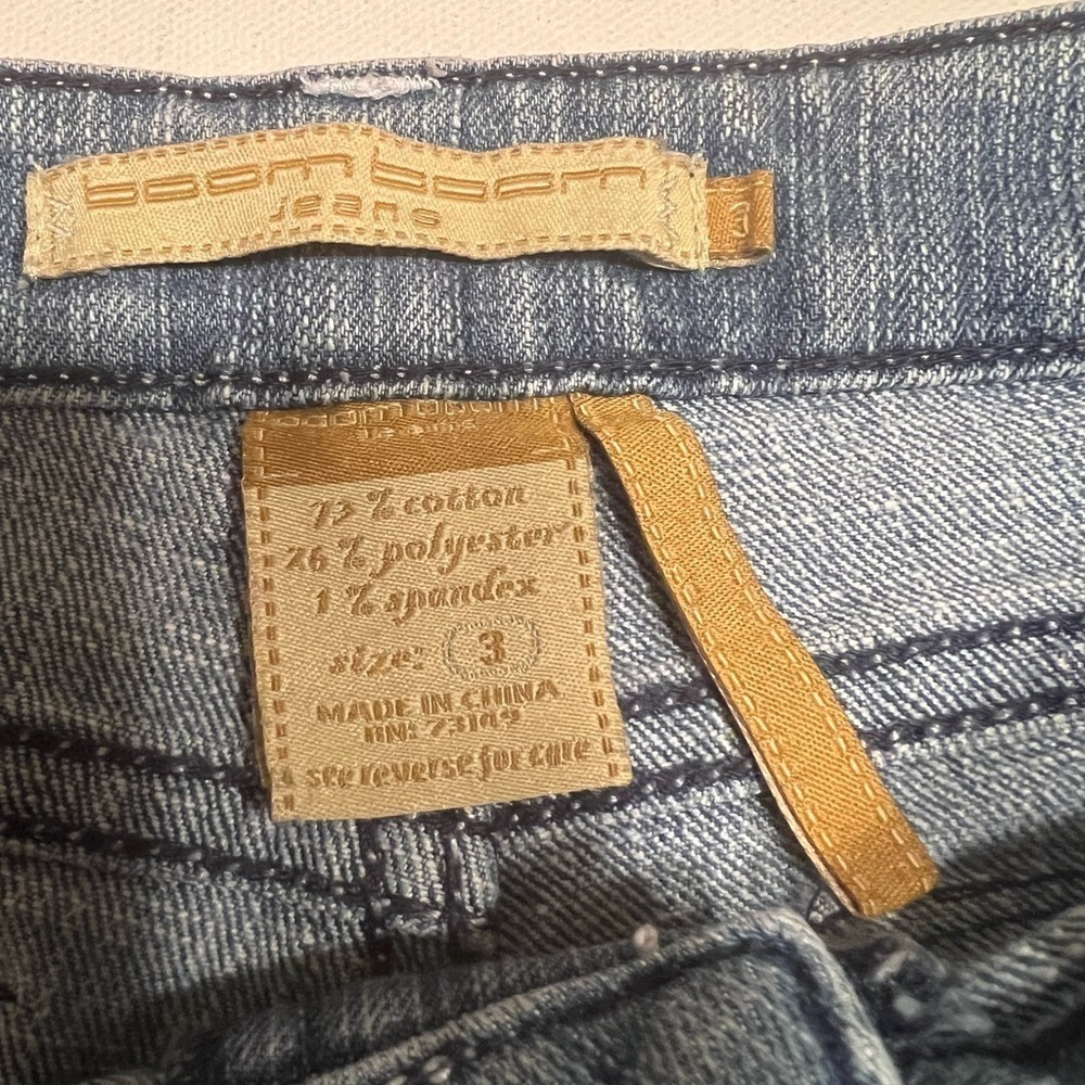 Boom Boom Shorts Womens 9 Blue Jean Denim Stretch Bermuda Low Rise Ladies Size 3 - Picture 5 of 6